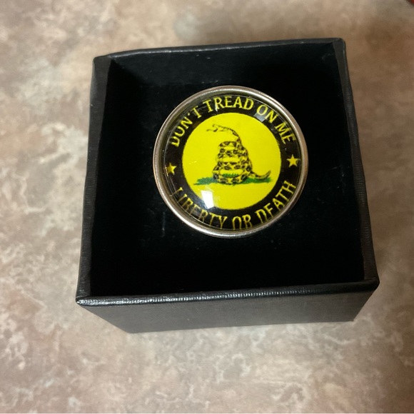 🇺🇸”Don’t Tread On Me Liberty Or Death” Adjustable Silver Ring! - Picture 7 of 7